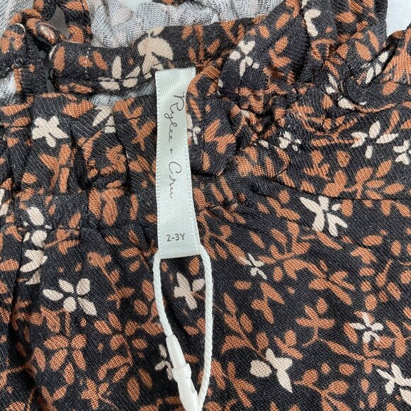 NWT Rylee + Cru  stella blouse  winter bloom floral black brown 2-3y - Picture 4 of 5
